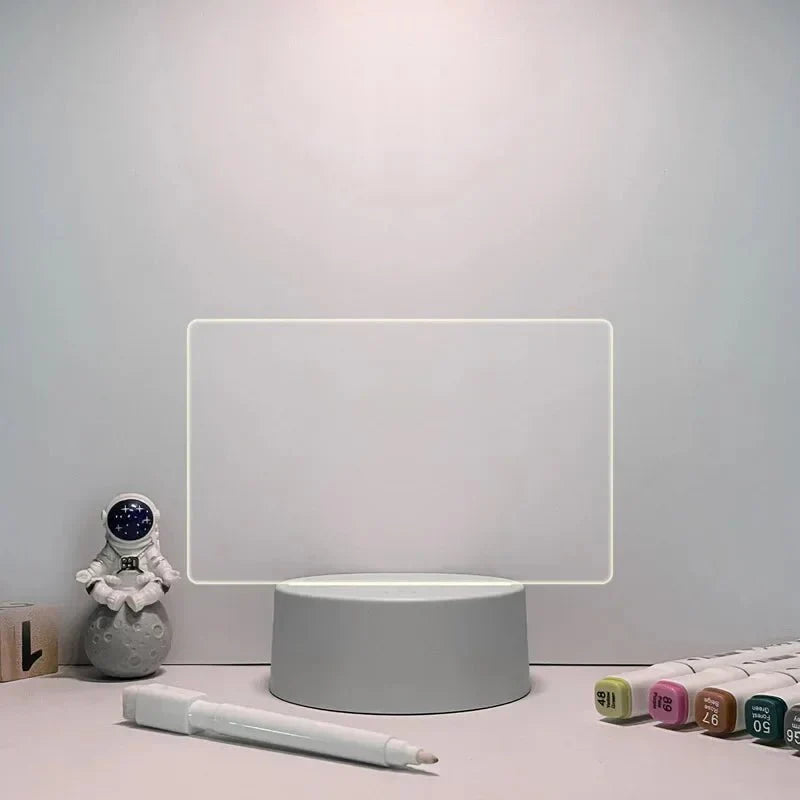 Customizable acrylic LED message board lamp transparent display soft glow cozy home decor gift