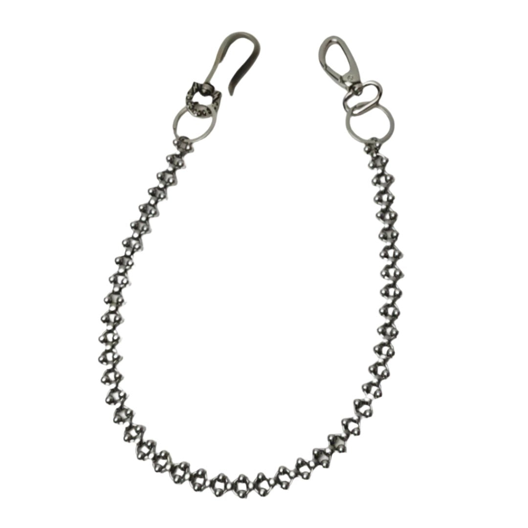 Stainless Steel Beaded Wallet Chain - Urbann-Vibe