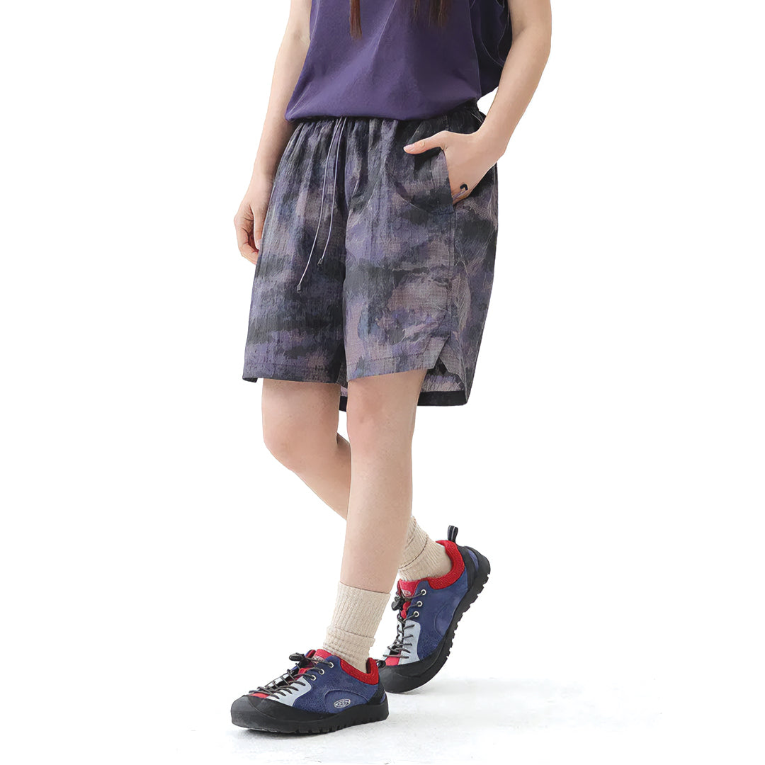 EchoTrek quick-dry nylon knee-length relaxed fit shorts with elastic drawstring waist for outdoor adventures