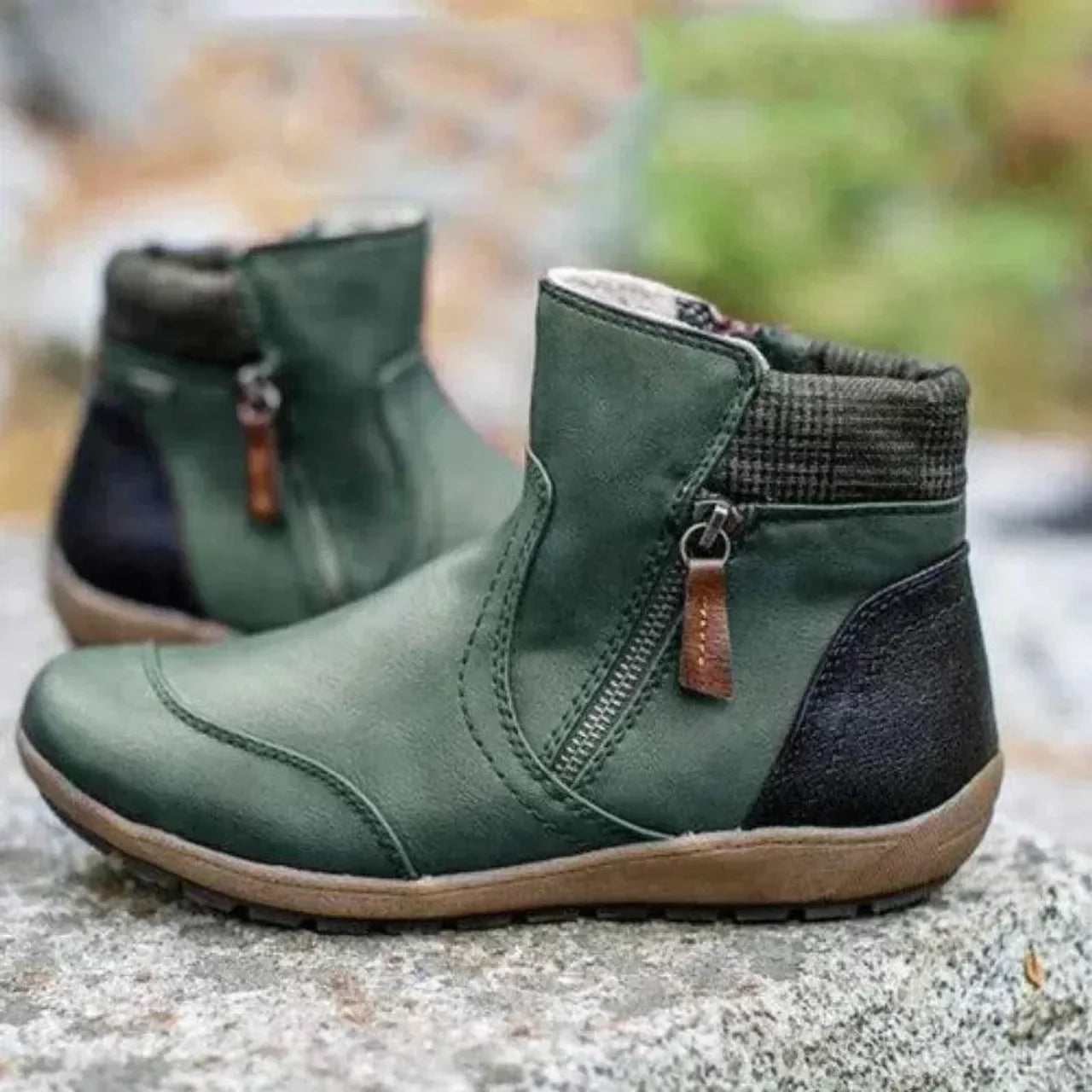 Women's waterproof orthopedic boots with slip-resistant sole for all-day comfort and support