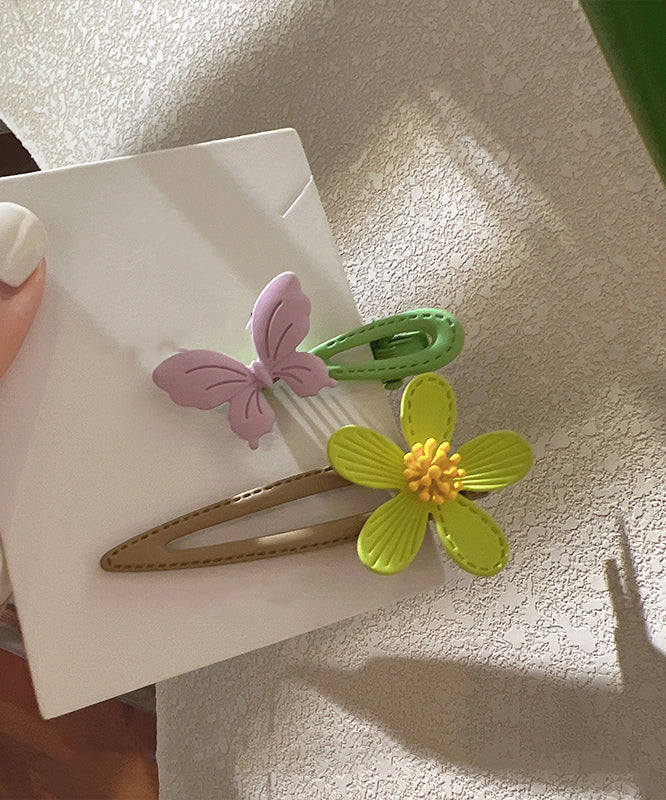 Jolie épingle à cheveux en alliage en forme de papillon et de fleur - Urbann-Vibe