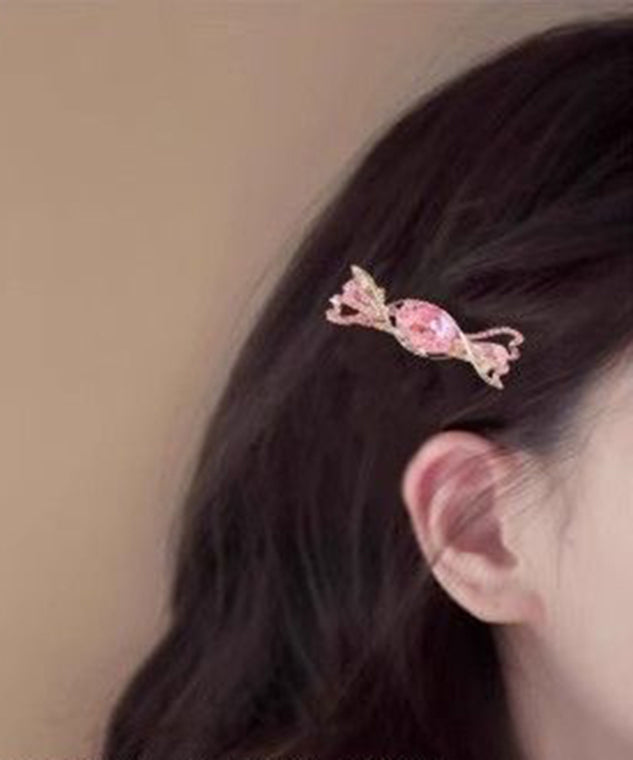Jolie épingle à cheveux en alliage rose avec cristal et zircon - Urbann-Vibe