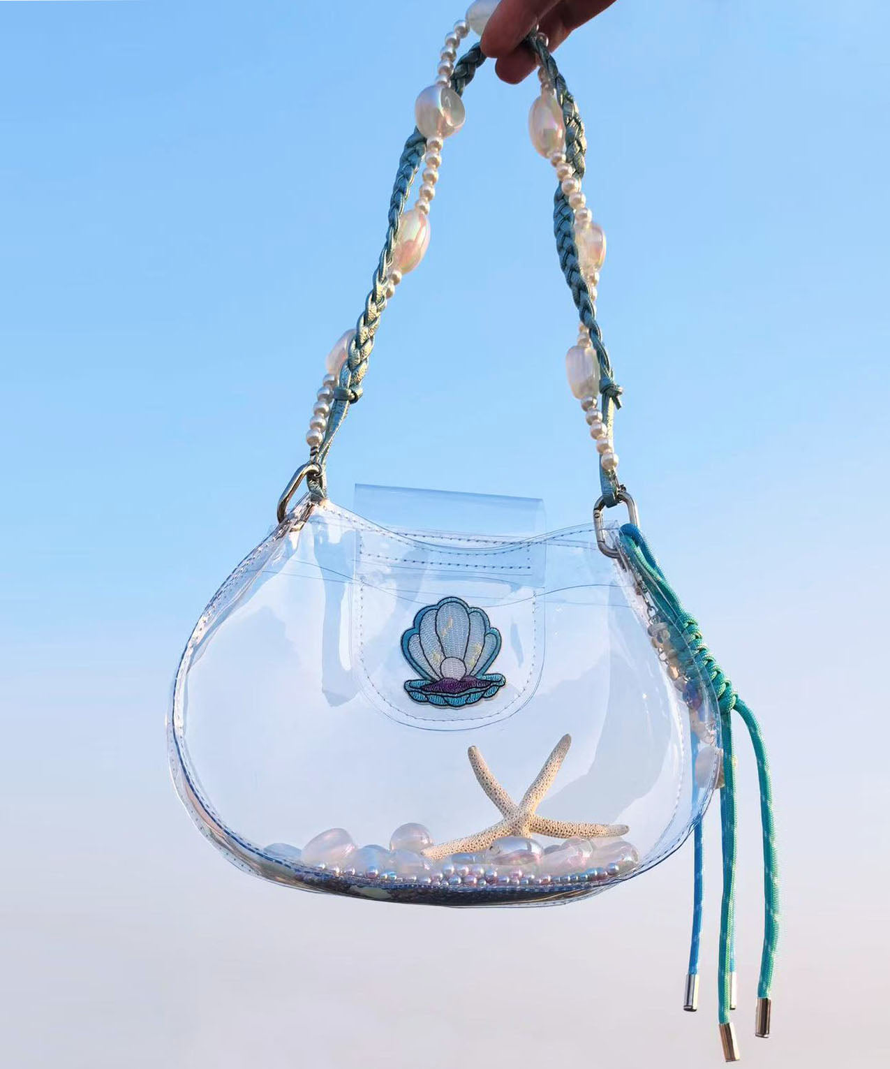 Sacs à bandoulière bleus transparents et résistants pour filles - Urbann-Vibe
