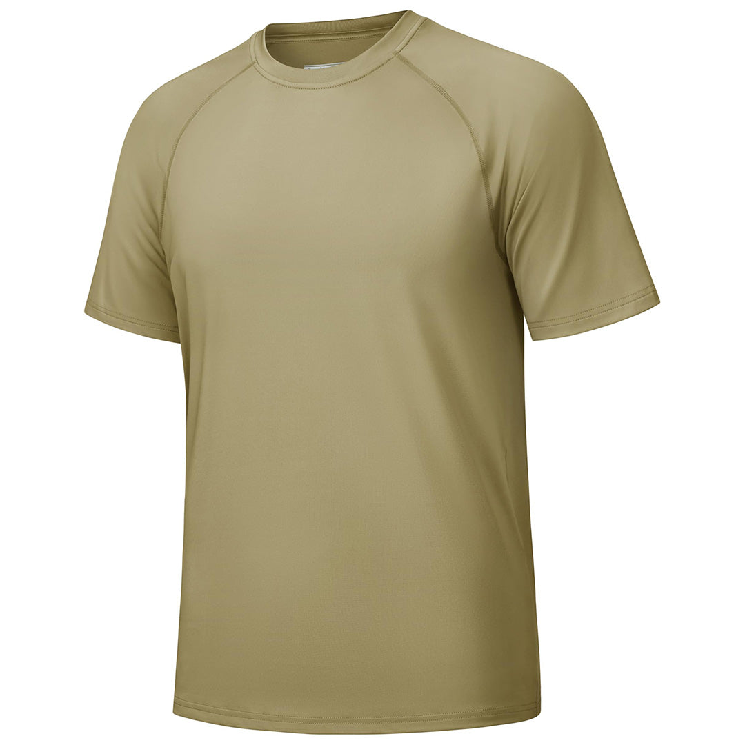 Men's UPF 50+ quick-dry swim shirt, lightweight breathable tee for sun protection outdoor sports