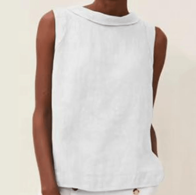 Women's linen short sleeve blouse round neck casual summer top lightweight breathable fit