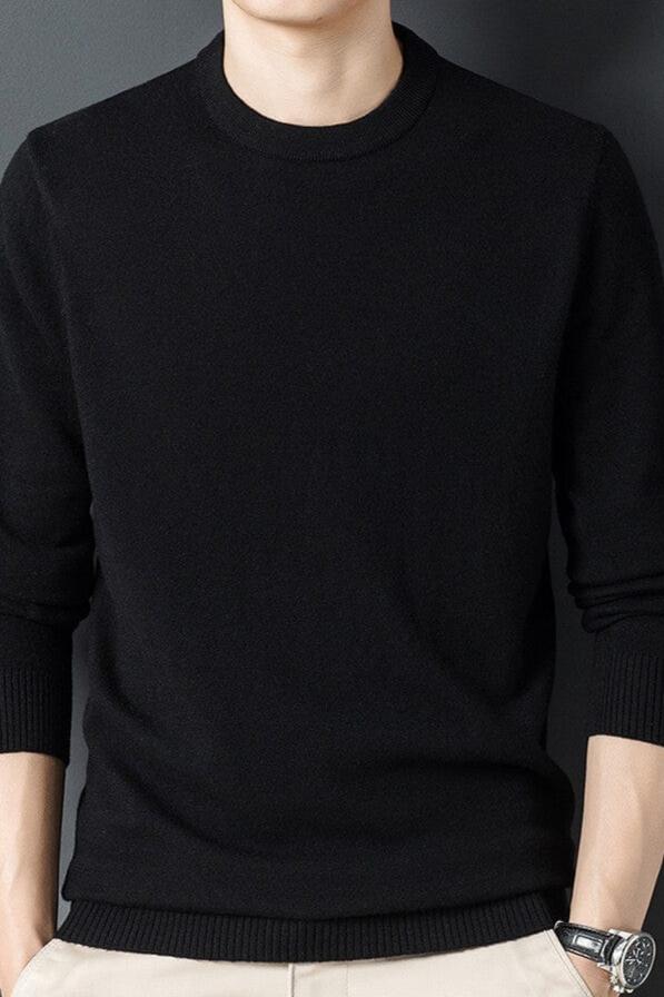 Men's slim fit soft stretch sweater in a clean modern silhouette, versatile everyday wardrobe essential