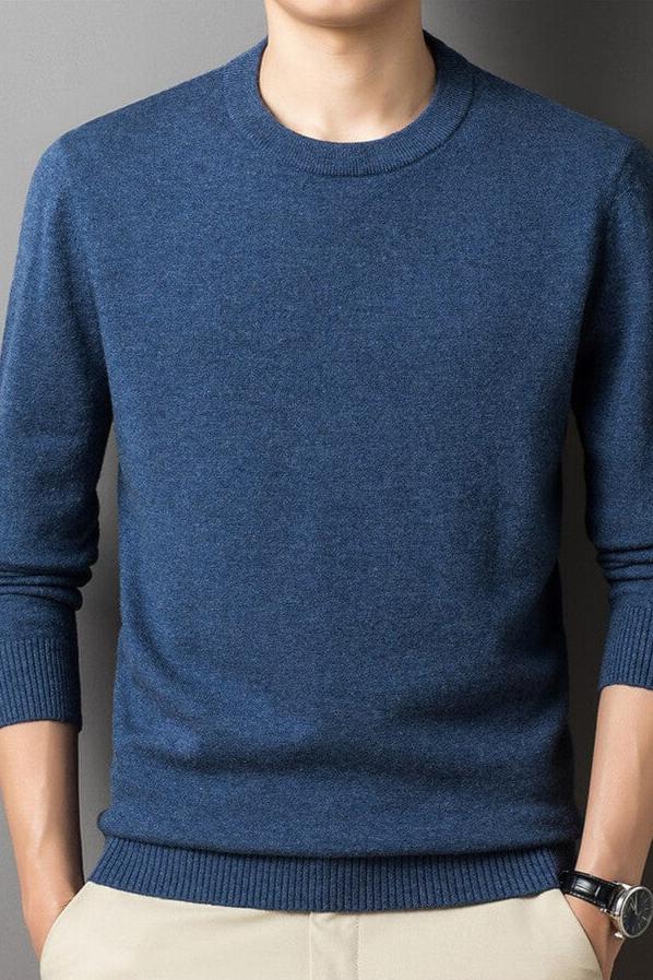 Austin men's slim fit soft stretch sweater in modern neutral tone for versatile everyday style