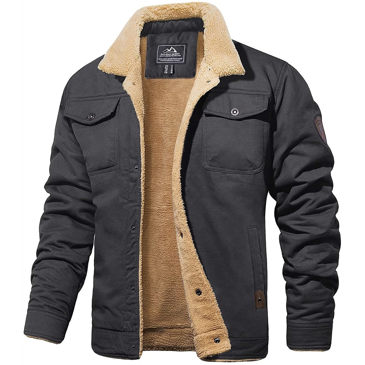 Men's Brian insulated casual outdoor jacket cozy warm-lined everyday adventure outerwear in neutral tone
