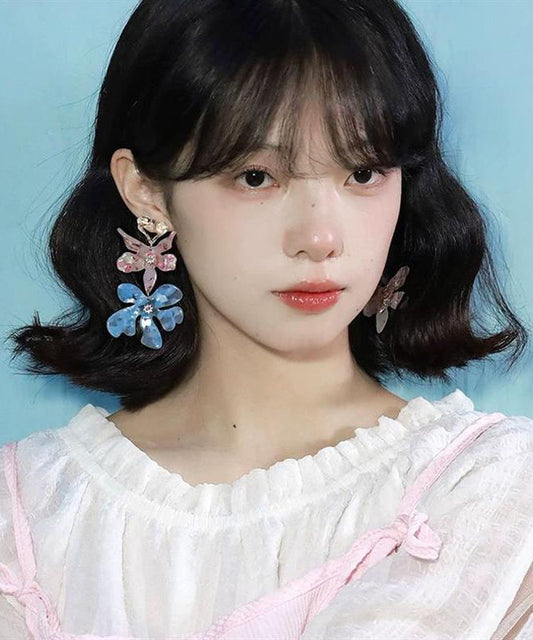 Boucles d'oreilles pendantes en résine et alliage colorblock à faire soi-même - Urbann-Vibe