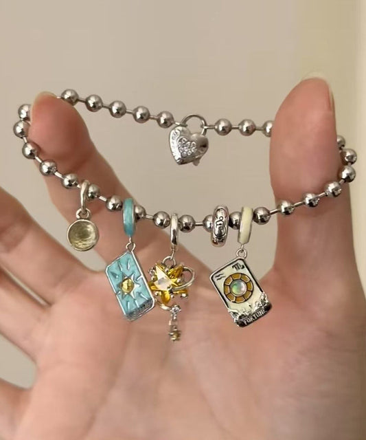 Bracelet à breloques en soie et acier inoxydable DIY « Le soleil, la lune et les étoiles » - Urbann-Vibe