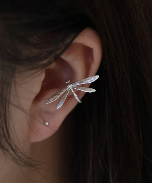 Boucles d'oreilles à tige en argent sterling et soie en forme de libellule - Urbann-Vibe