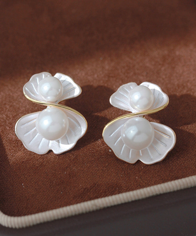 Boucles d'oreilles à tige en perles de gloire du matin avec surdorure en cuivre blanc DIY - Urbann-Vibe