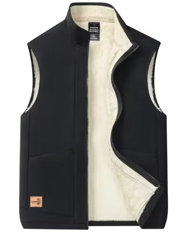 Men's Jaxon insulated sleeveless vest dark tone full-zip wool blend winter layering piece