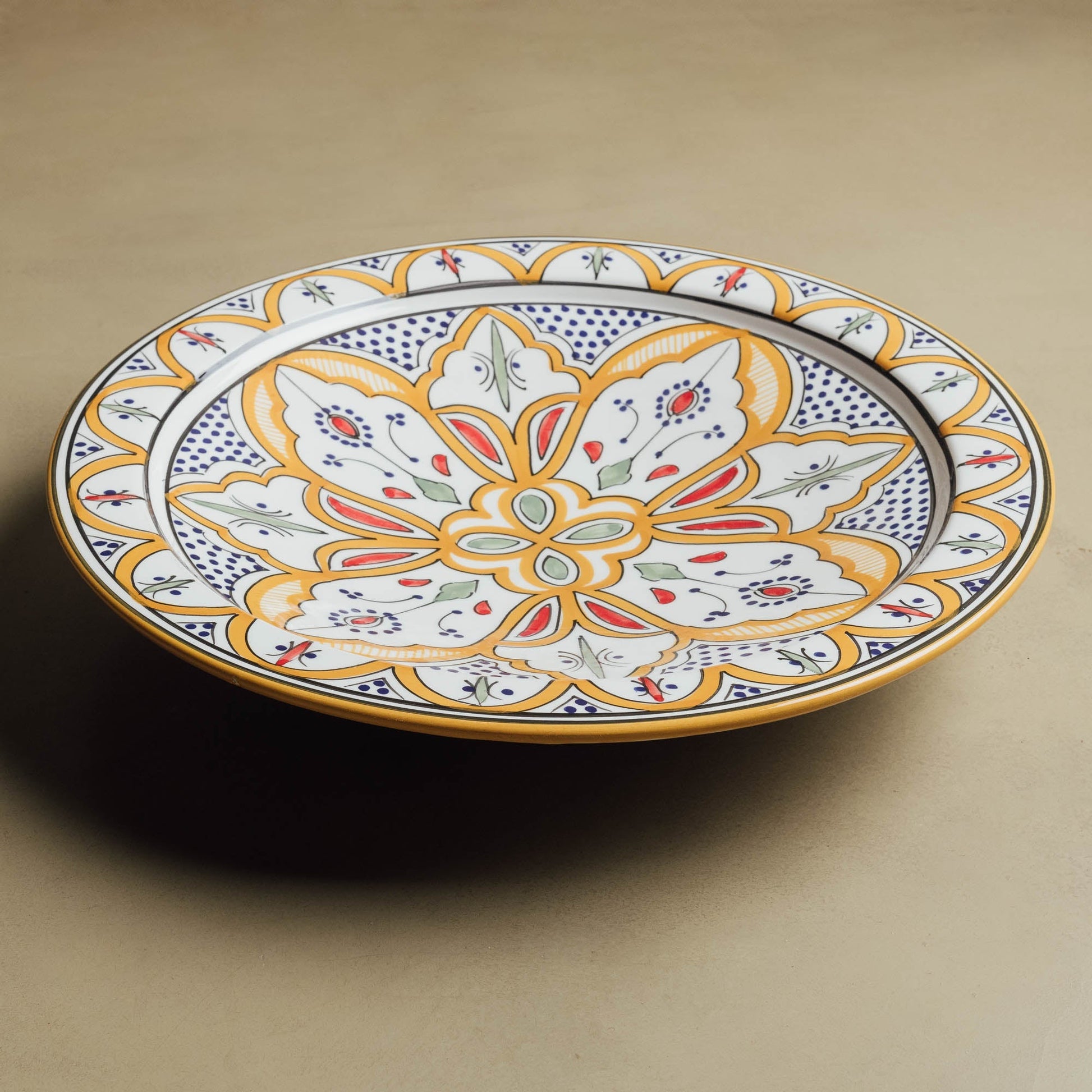 Berber Essence Mustard Salad Plate - Moroccan Dinnerware - Urbann-Vibe