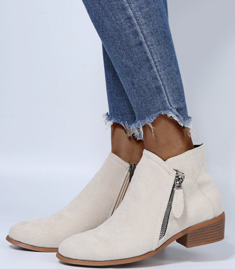 Women's black orthopedic ankle boots with side zipper, supportive insole, everyday comfort fit