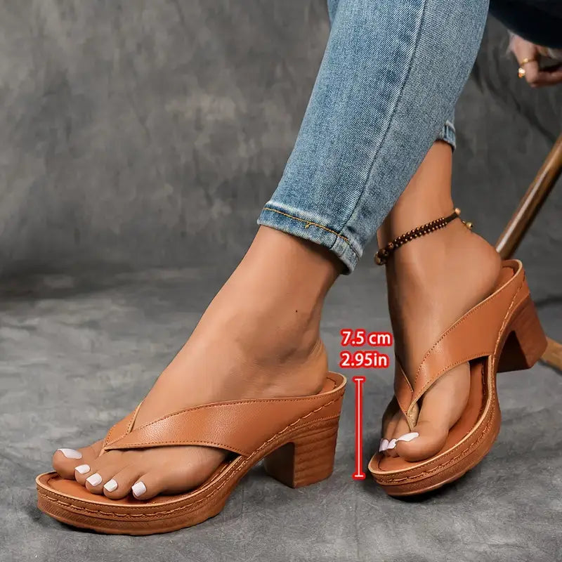 Women's orthopedic heel sandals with breathable cushioned insole, ergonomic arch support, chic summer silhouette