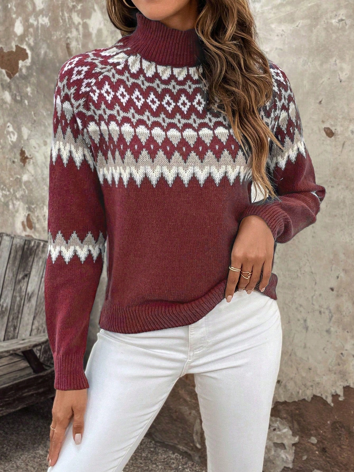 Women's classic fitted turtleneck sweater in soft knit, cozy ribbed neckline for office and everyday wear