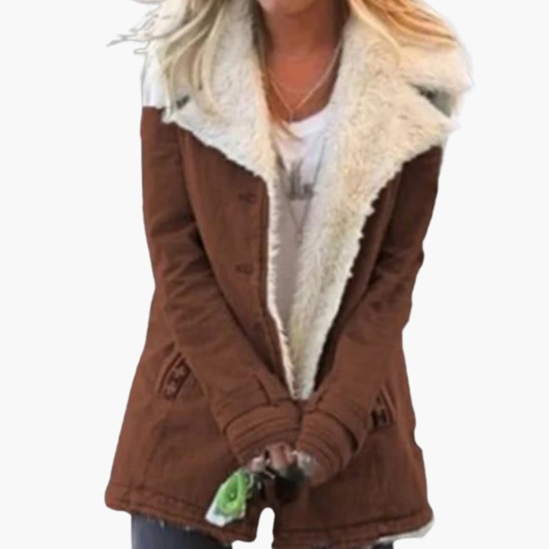 Women's winter jacket high collar full front zipper cold weather slim silhouette everyday outdoor wear