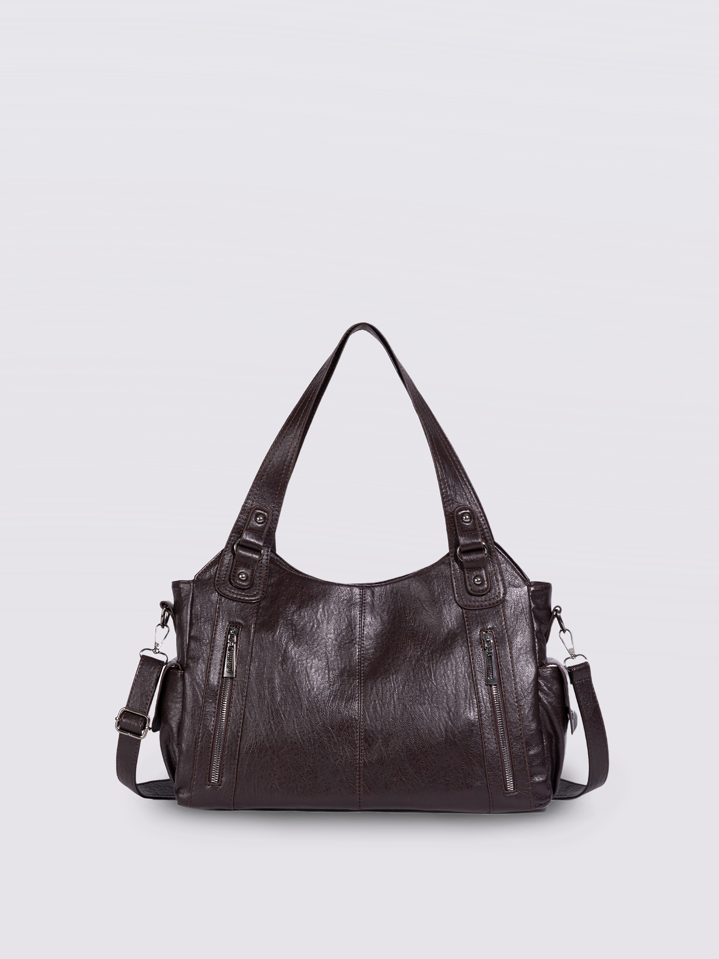 Women's minimalist city tote bag in neutral tone, spacious everyday carry with clean structured silhouette