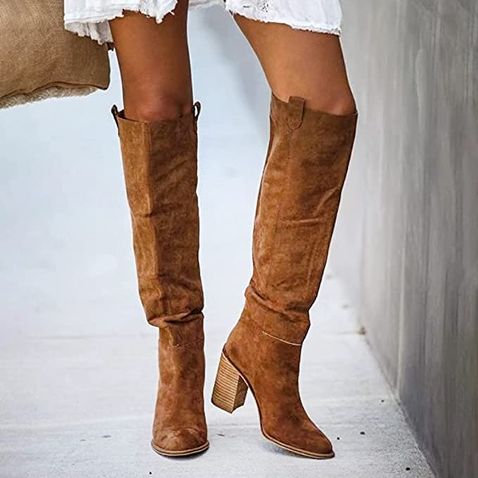 Women's black knee-high boots sleek modern silhouette all-day comfort for office and casual wear
