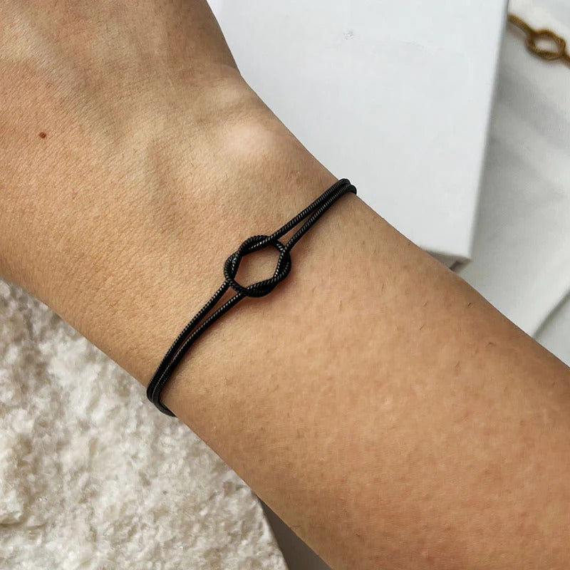Women minimalist knot bracelet adjustable elegant everyday jewelry versatile gold silver accessory