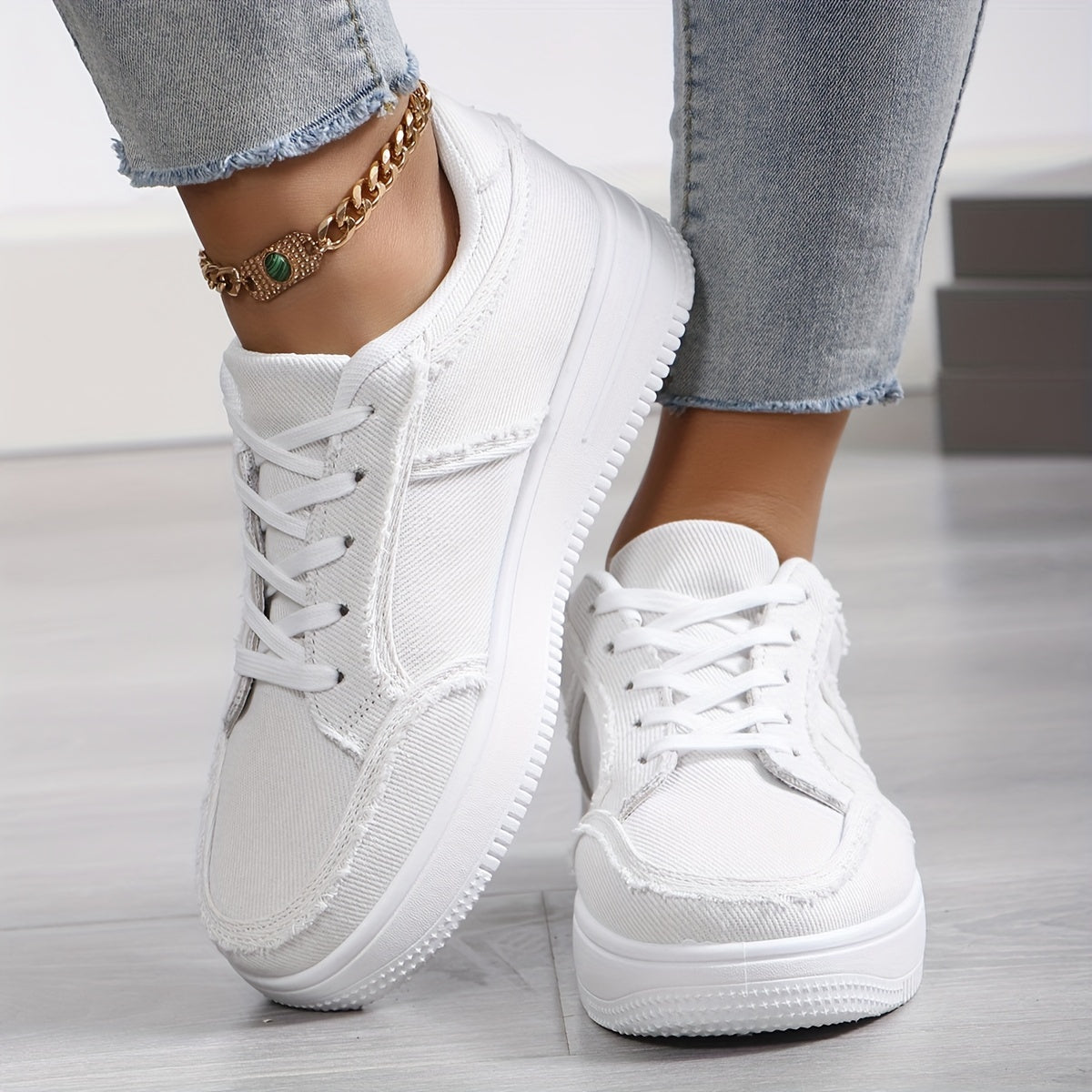 Women's casual everyday sneakers in neutral tones, low-top silhouette with cushioned sole for all-day comfort