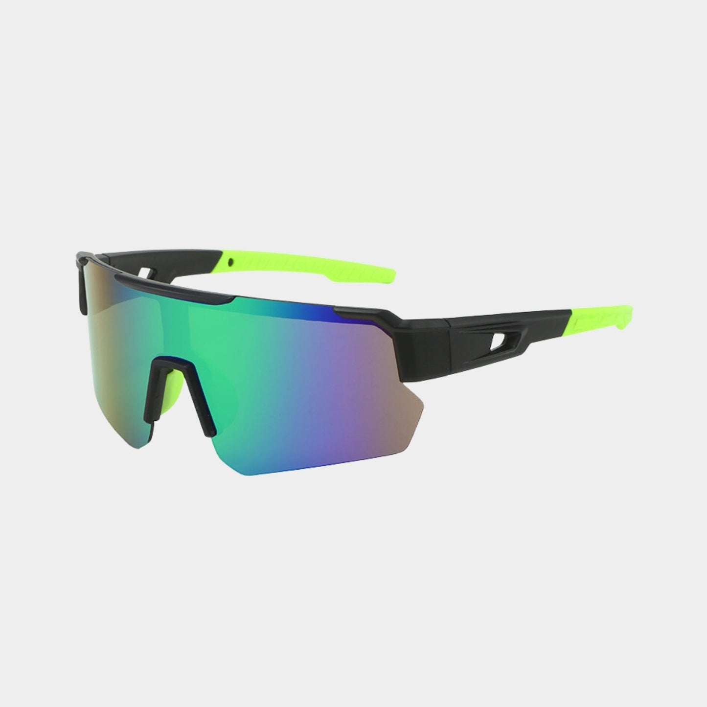 Women's sleek modern sunglasses with reflective lenses, bold contemporary design for city and beach