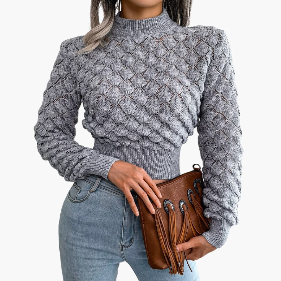Women's loose fit fine knit round neck sweater long sleeves cozy everyday layering staple