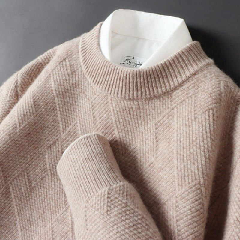 Men's luxury cashmere sweater in multiple colors, soft knit classic fit with refined timeless style