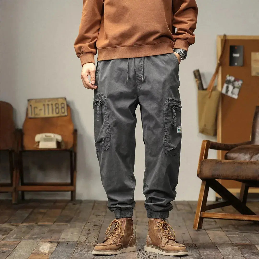 Desert storm cargo pants for men, durable wide-leg fit with multiple pockets for outdoor adventure