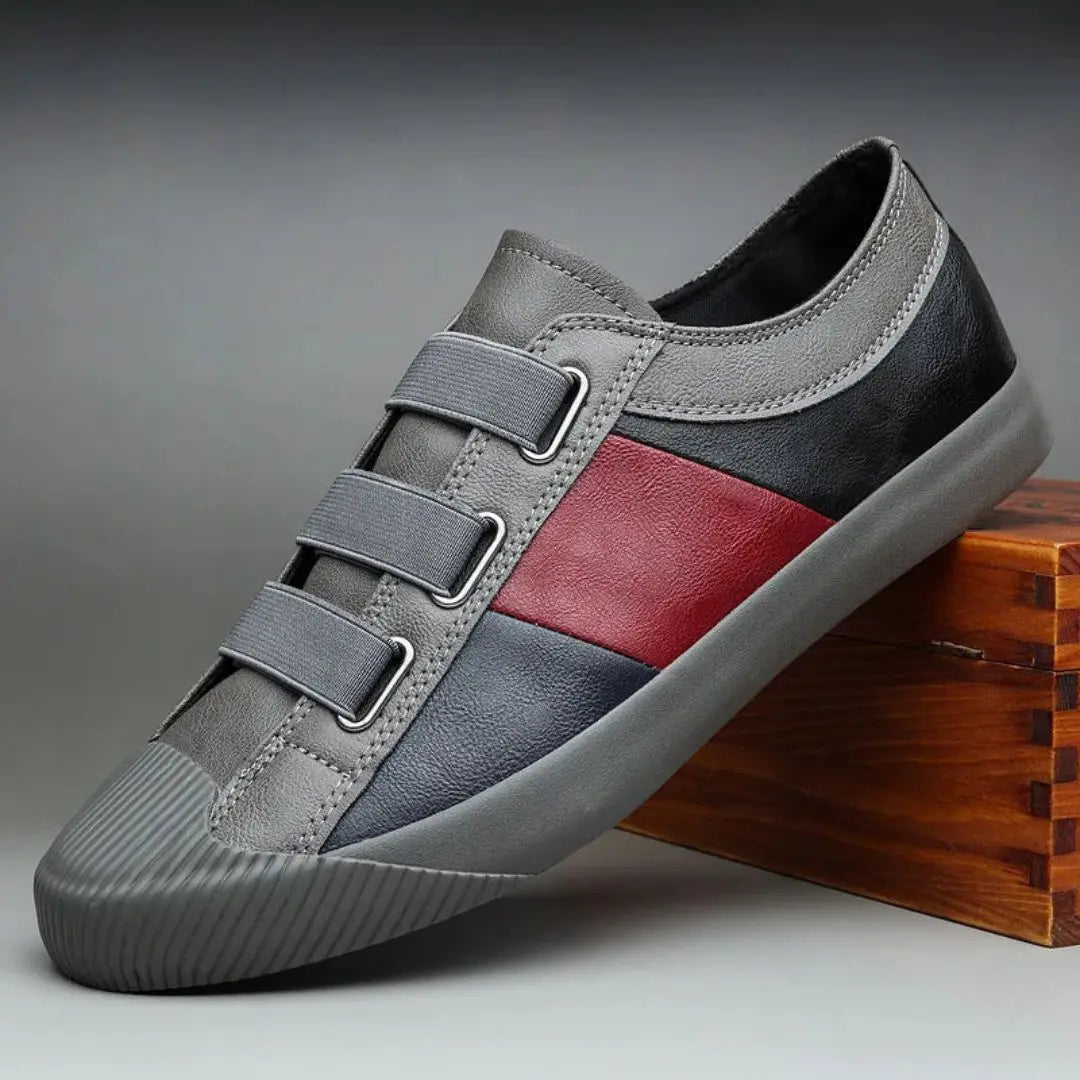 Men's tri-tone Dante Luxe strap sneakers with adjustable Velcro straps for bold casual style