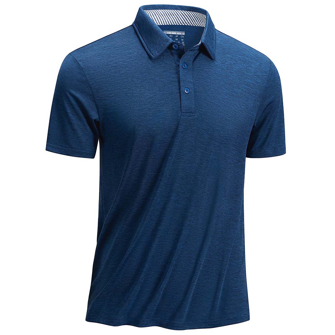 Men's golf polo shirt quick-dry 4-way stretch breathable performance active fit lightweight