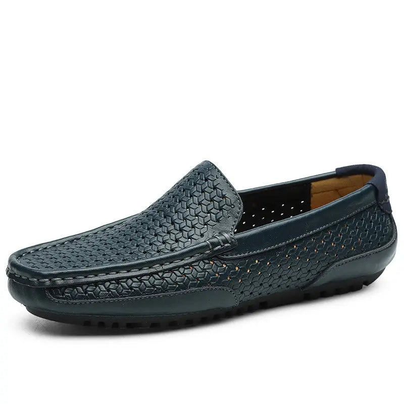 Majestic unisex leather loafers slip-on professional style with cushioned insole for all-day comfort