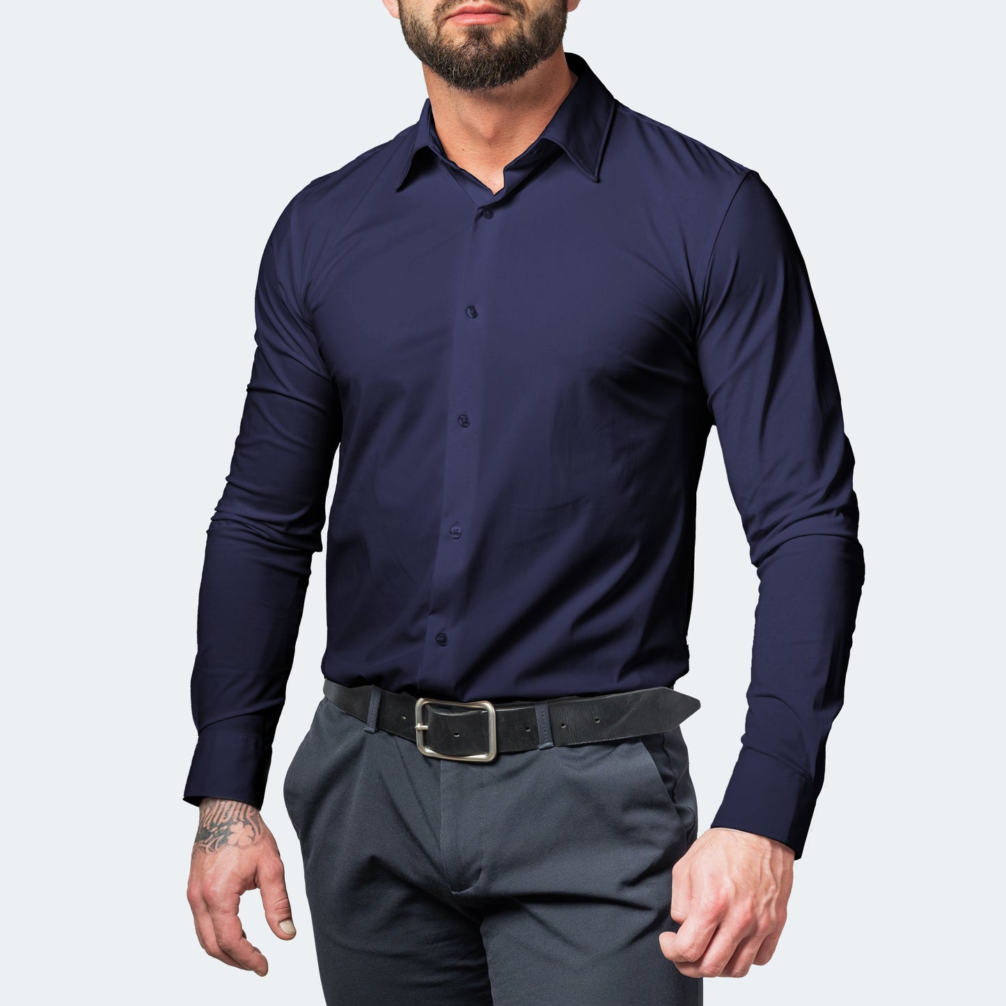 Alexander wrinkle-free stretch dress shirt, crisp no-iron odor-neutral fabric for busy professionals