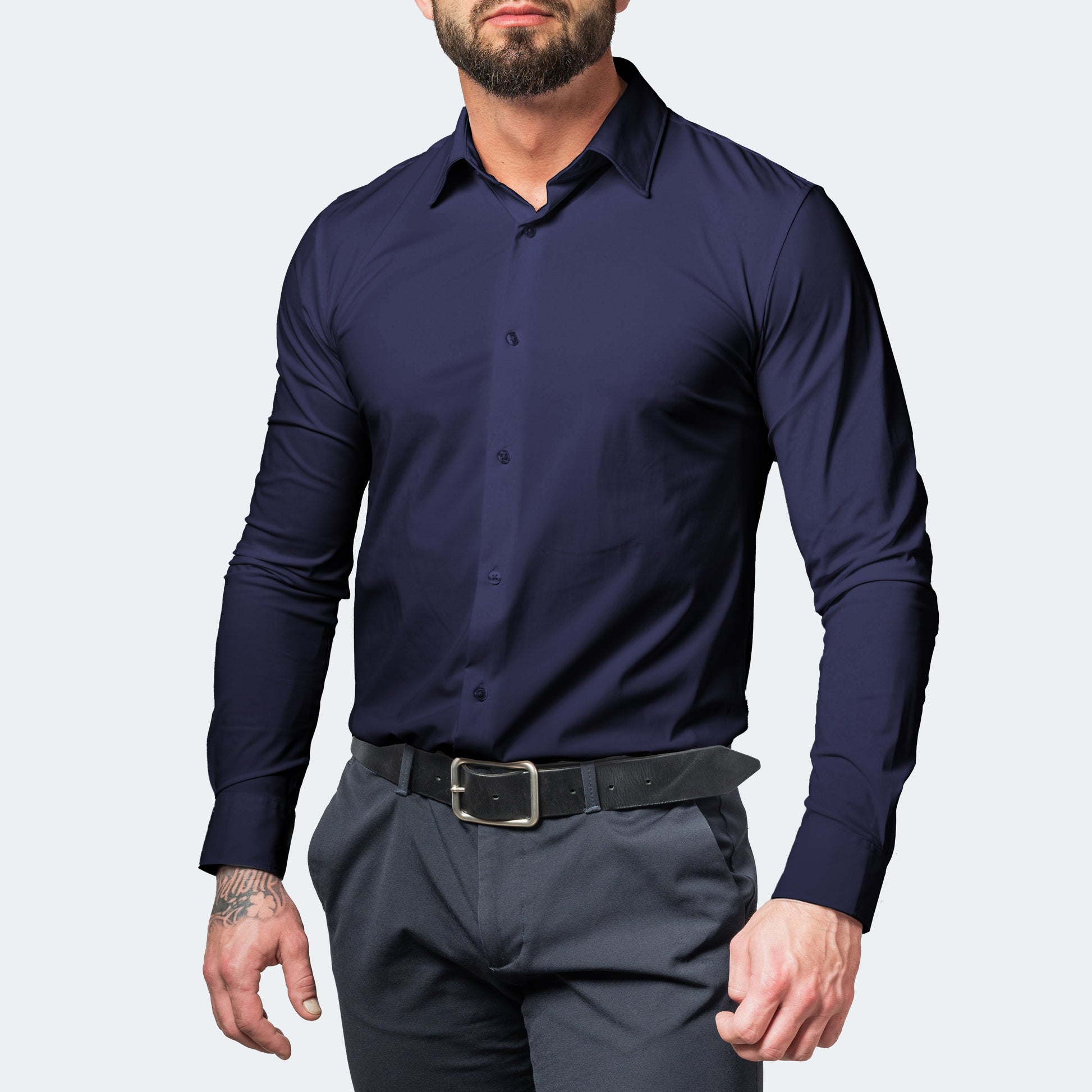 Alexander wrinkle-free stretch dress shirt, crisp no-iron odor-neutral fabric for busy professionals