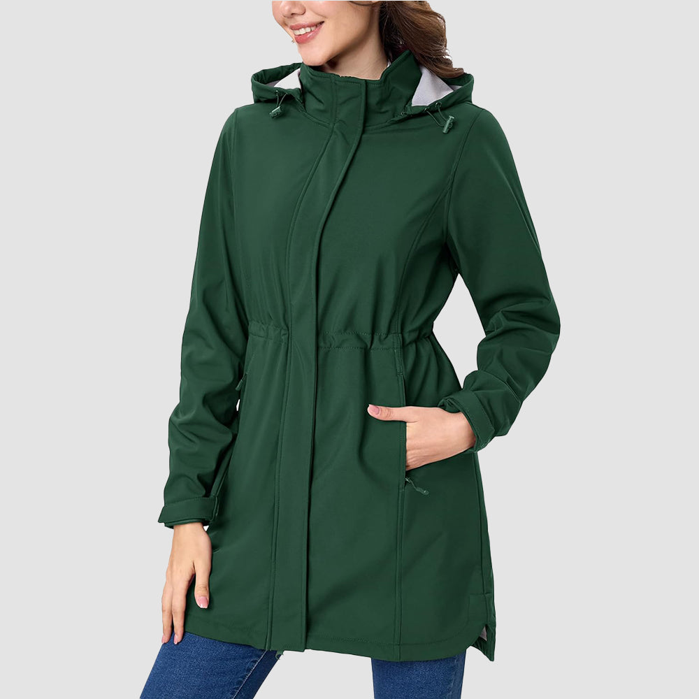 Women's fleece lined hooded winter coat waterproof windproof breathable warm outdoor jacket