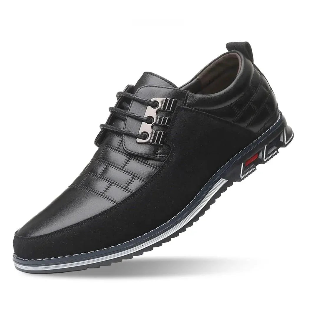 David hybrid leather sneakers with stitched upper, cushioned soles, and contrast suede panels for urban style
