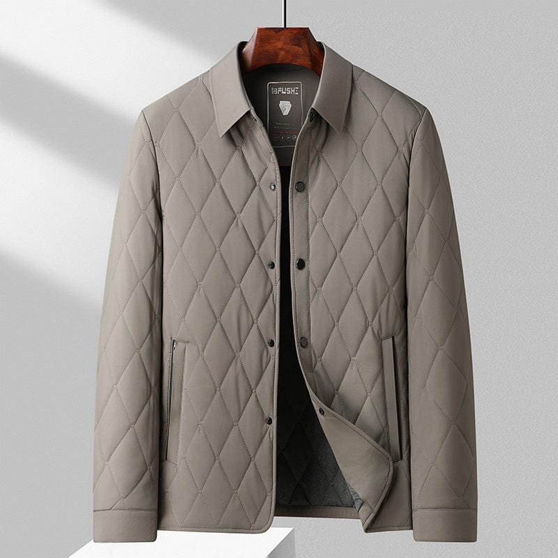 Men's Harrison quilted jacket hip-length comfort fit with button front in warm classic style
