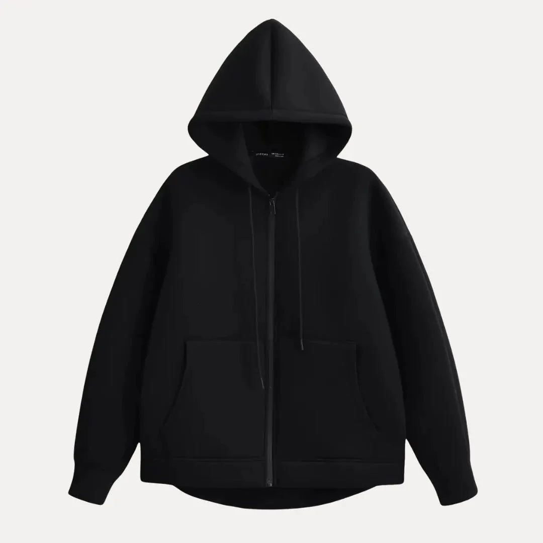 Dawson unisex oversized full-zip hoodie in soft fleece with relaxed front pockets for casual comfort