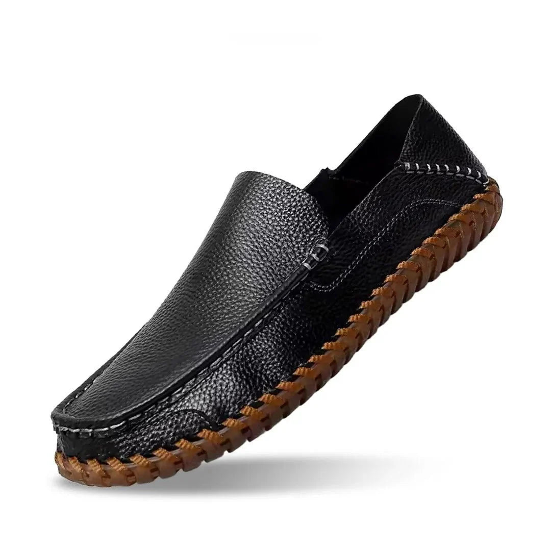 Denver classic faux leather moccasins tan low-profile hand-stitched slip-on shoes flexible grip