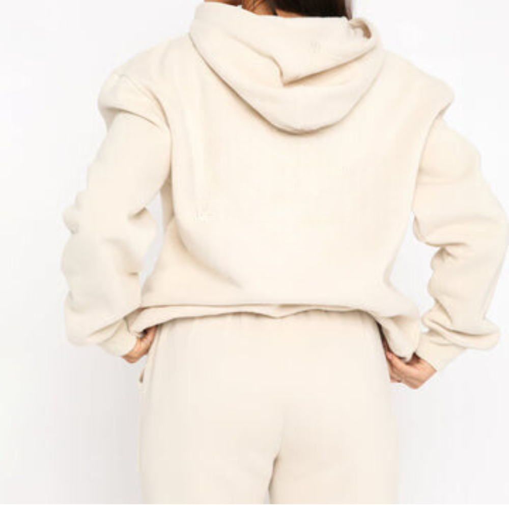 Women's two-piece tracksuit set relaxed-fit hoodie and joggers coordinated casual athleisure comfort