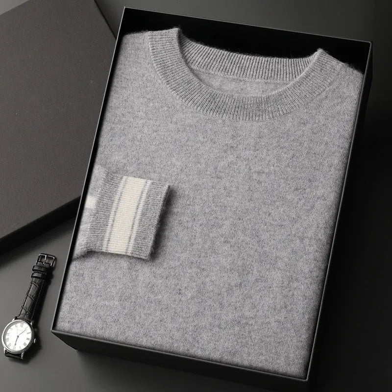 Men's Diego crewneck cashmere blend pullover soft drape breathable warmth everyday luxury knit