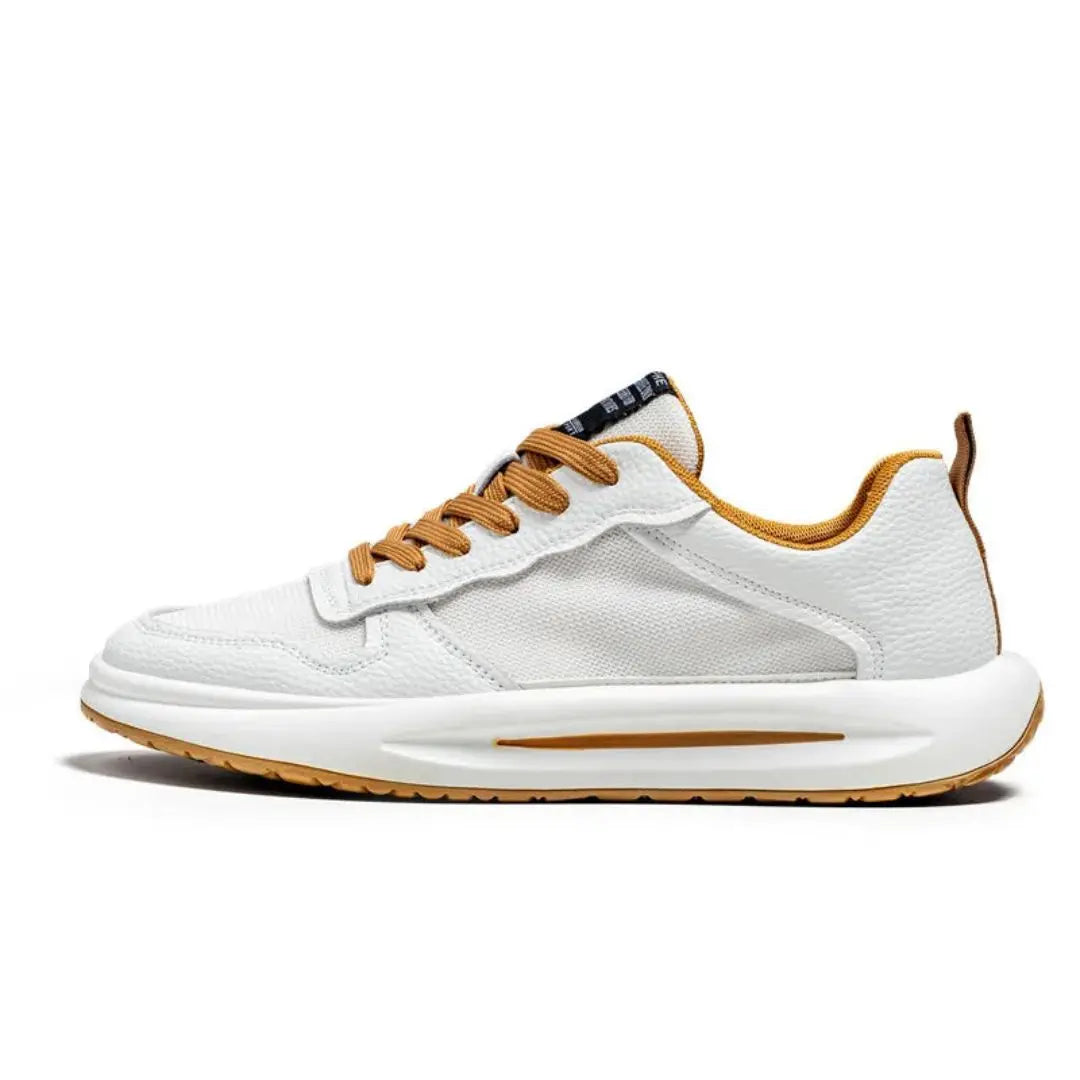 Dominic FlexLite white mesh sneakers ergonomic arch support breathable active lifestyle low-top
