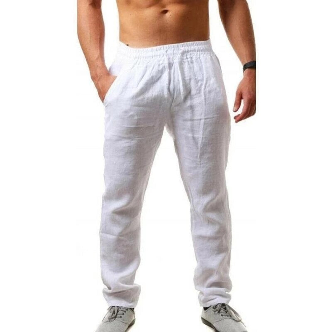 Men's breathable linen blend pants lightweight relaxed fit for spring summer casual style