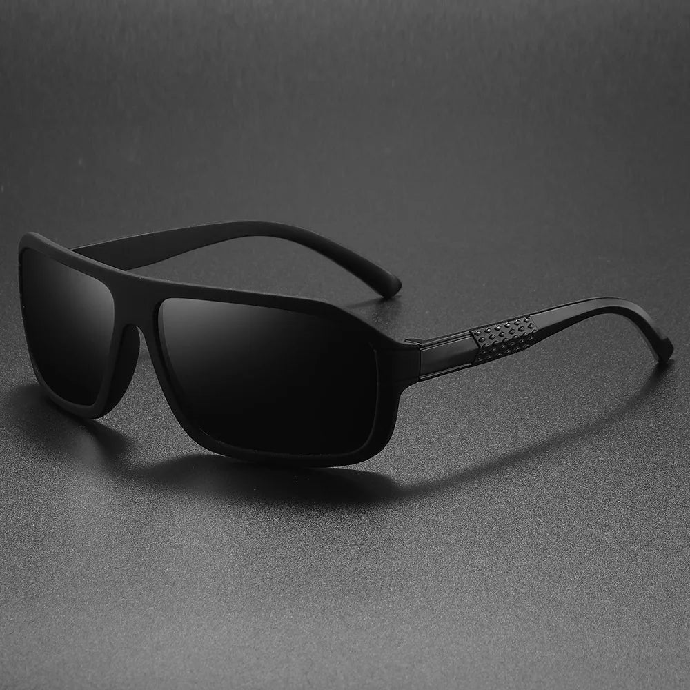 Drayton matte black wraparound polarized sunglasses with glare-cutting lenses for outdoor athletes