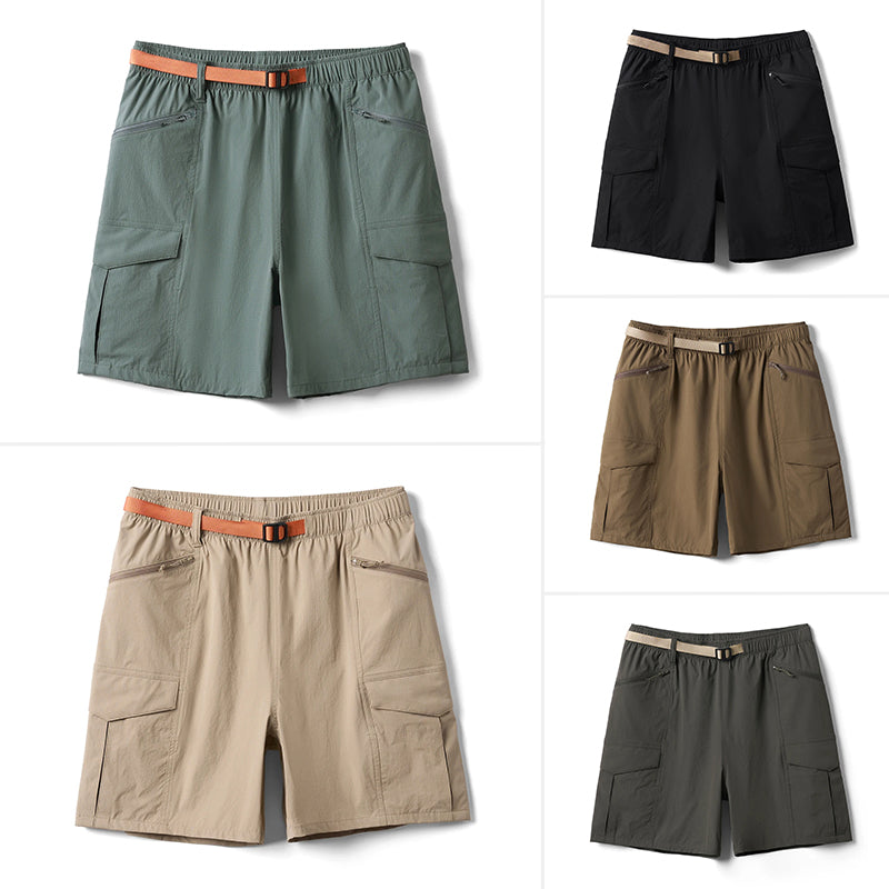 Driftstone khaki cargo shorts lightweight breathable nylon quick-dry multi-pocket outdoor hiking