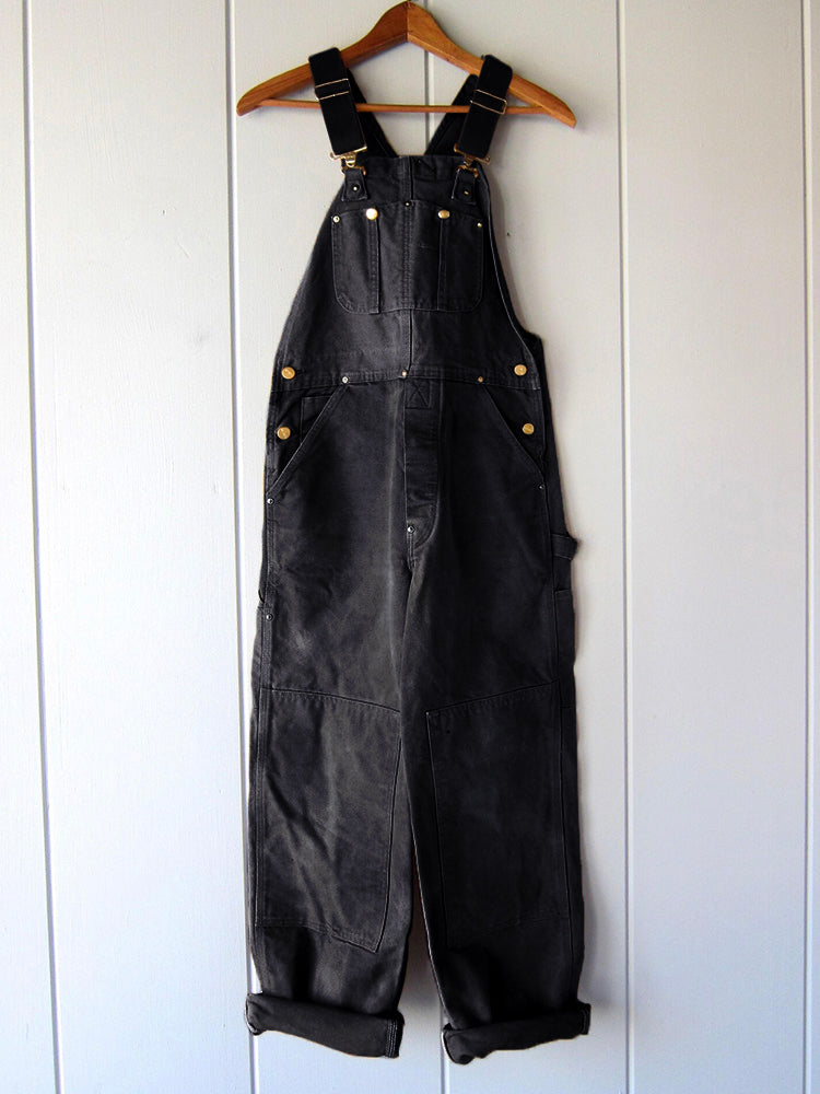Women's cotton utility bib overalls relaxed fit workwear with rugged detailing in neutral tone