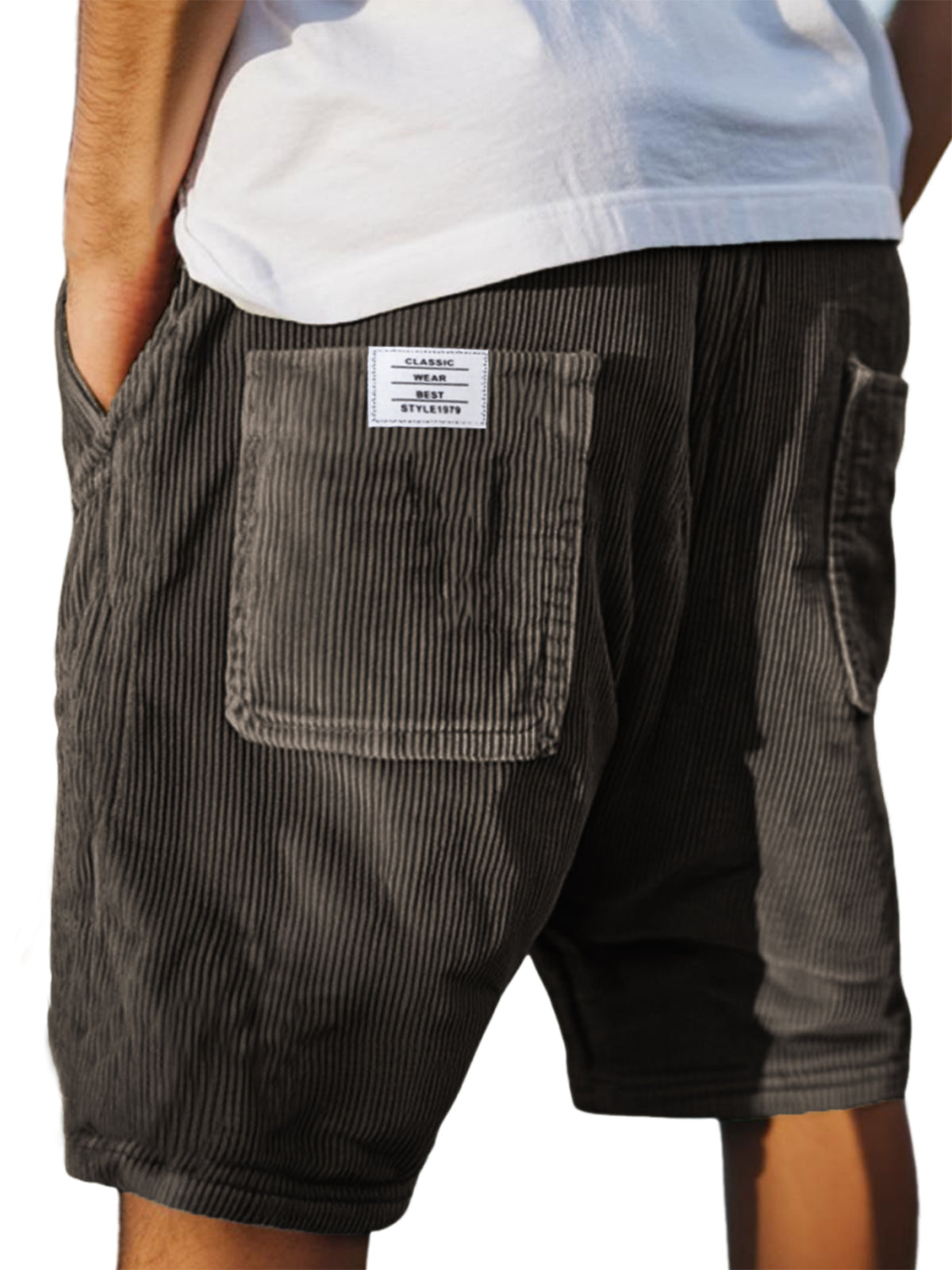 Men's jersey shorts drawstring waistband casual fit textured relaxed everyday lounge wear