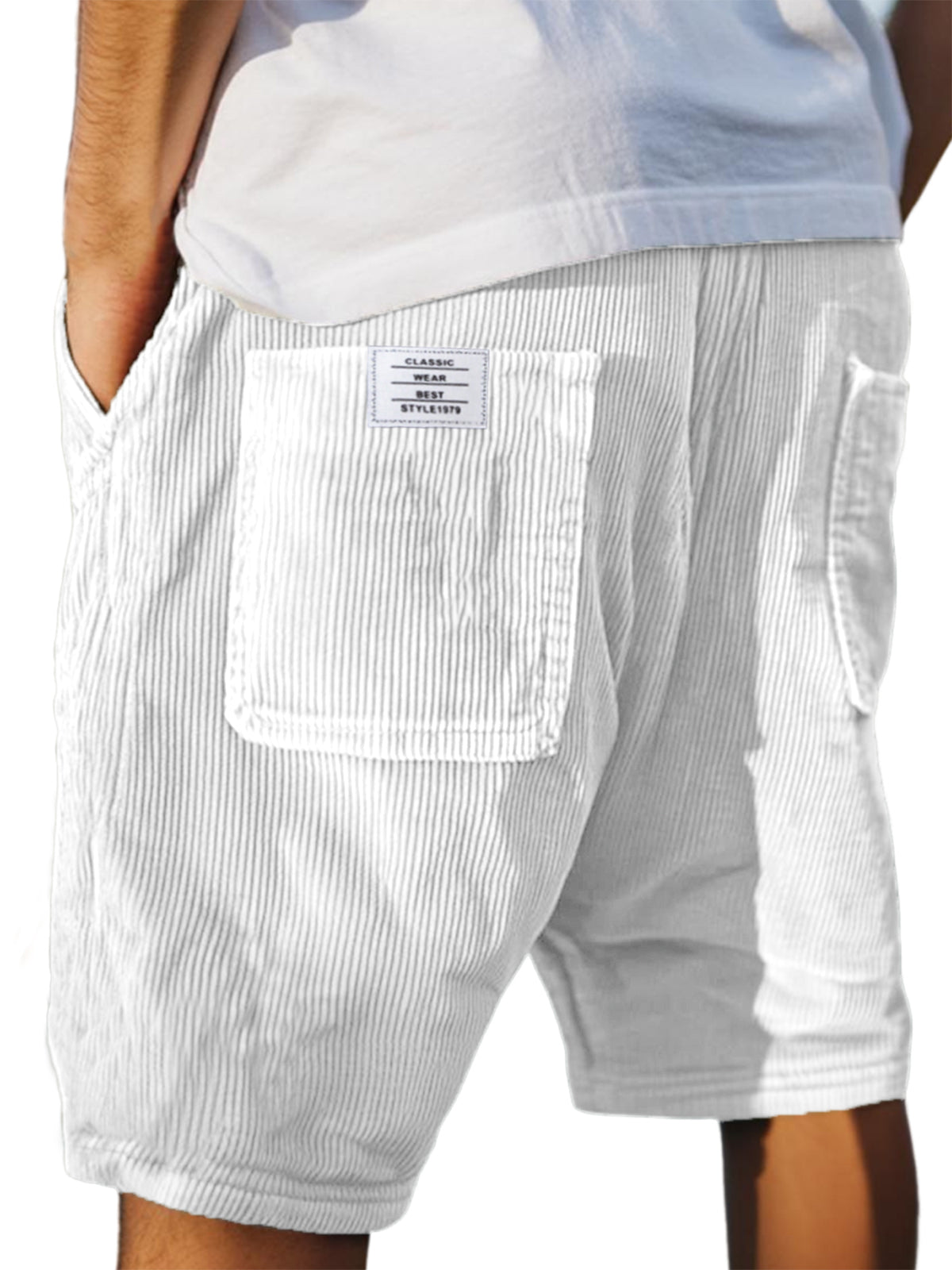 Men's textured jersey drawstring shorts casual fit relaxed everyday lounge wear versatile comfort