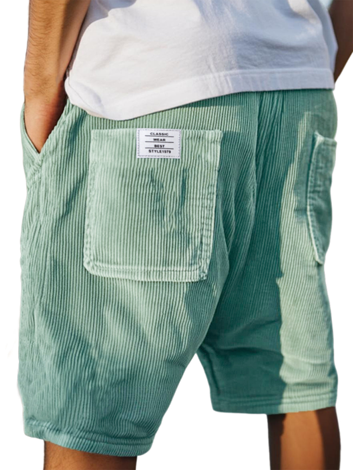 Men's textured jersey shorts with adjustable drawstring waistband, casual relaxed fit for everyday wear